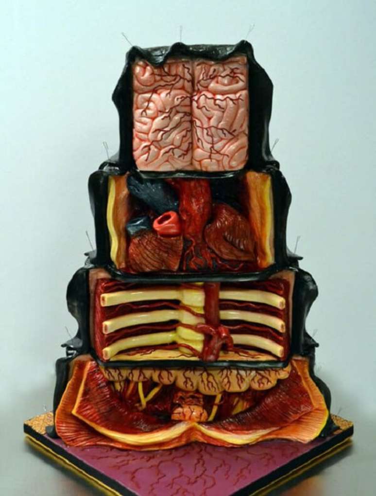 91. Bolo de Halloween simula partes do corpo. Fonte: Pinterest