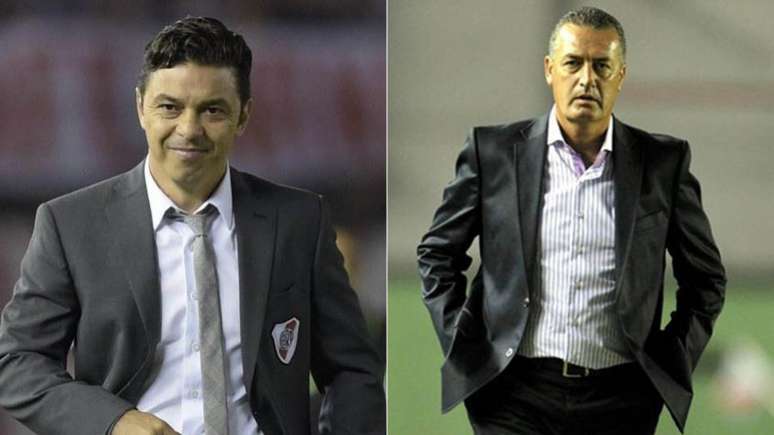 Marcelo Gallardo e Gustavo Alfaro comandam as equipes argentinas no clássico(AFP)