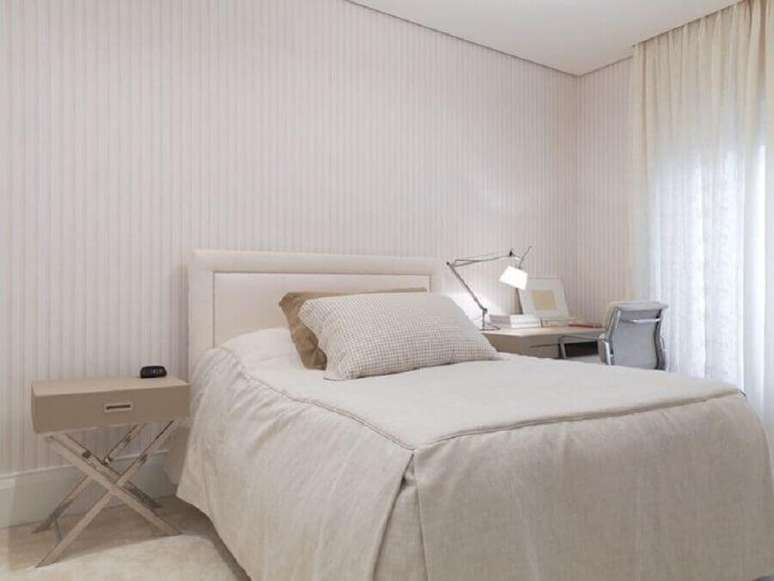 12. A cabeceira cama box solteiro é perfeita para dar um acabamento aconchegante no quarto decorado – Foto: Kwartet Arquitetura