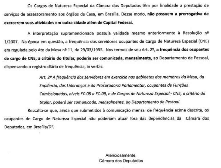 Questionada pela BBC News Brasil, Câmara afirma que ocupação do cargo à distância é uma prática irregular