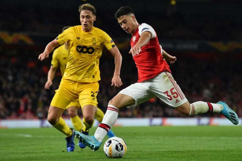 Martinelli em campo pelo Arsenal nesta quinta (Foto: AFP)