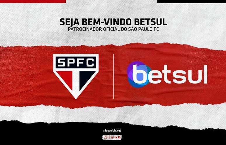 Betsul é a 6ª empresa a patrocinar o São Paulo em 2019 e a 5ª a estampar sua marca nos uniformes de jogo (Foto: Divulgação)