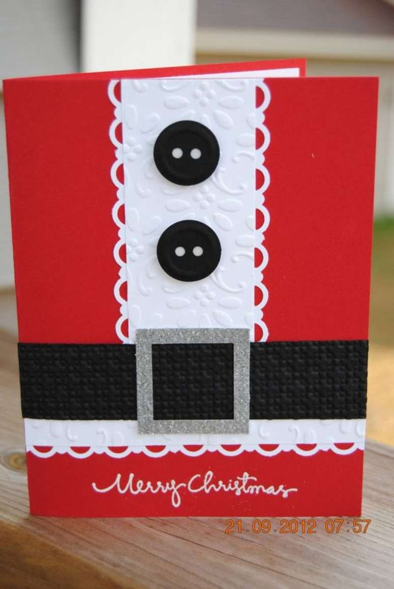 46. Este cartão de Natal é divertido e simples. Foto: Etsy