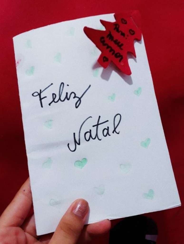 75. Uma simples folha de sulfite pode virar um cartão de Natal. Foto: Pinterest