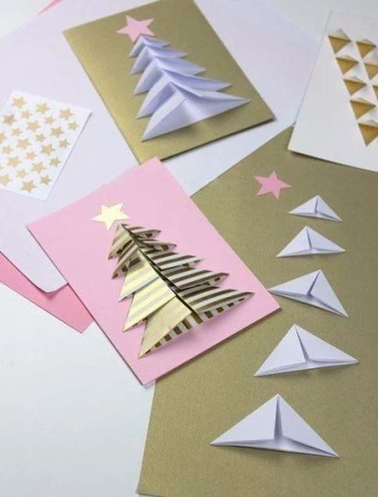 80. Não é difícil fazer um bom cartão de Natal se você tiver bons materiais. Foto: Pinterest