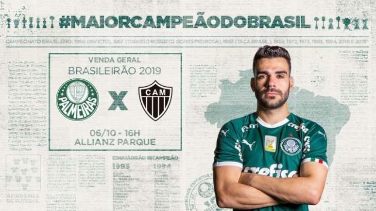 Contra o Galo, Palmeiras tenta colar na liderança (Foto: Reprodução)