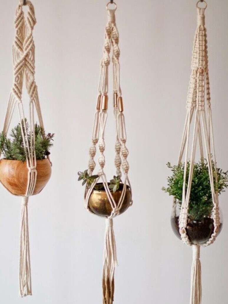 8. Suporte para plantas em macramê – Por: Pinterest