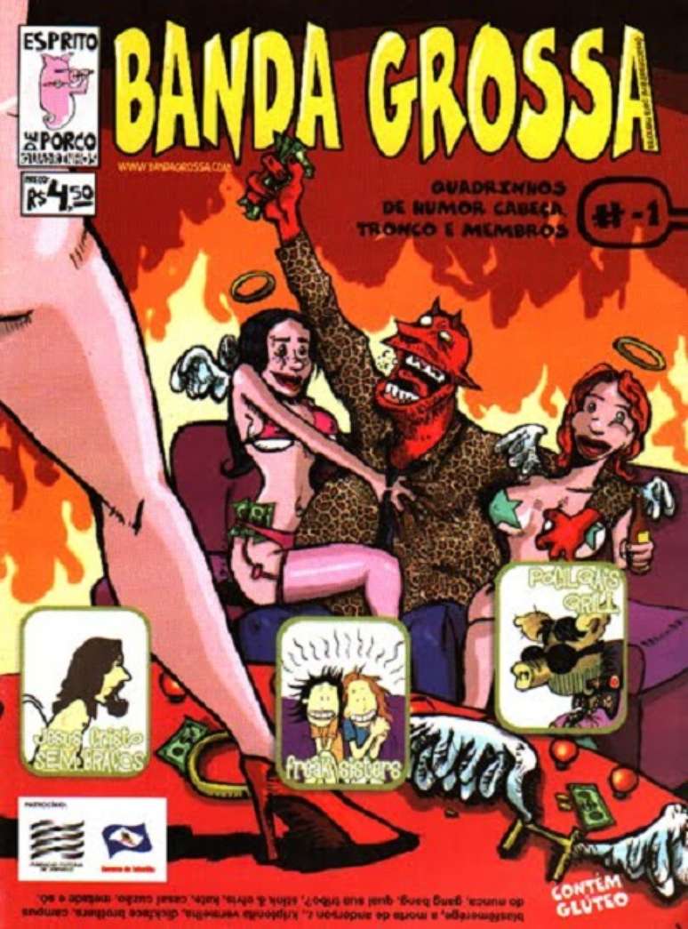 Capa da revista Banda Grossa; em 2006, o gibi foi piv&ocirc; de uma crise pol&iacute;tica no munic&iacute;pio catarinense de Joinville