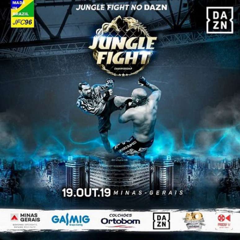 Jungle Fight 96 será realizado no dia 19 de outubro, em Minas Gerais (Foto: Divulgação)