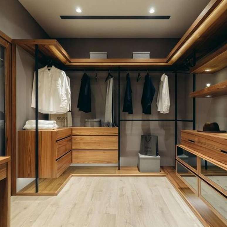 45. O closet aberto pode deixar seu c&ocirc;modo muito interessante. Foto: Katy Did And Kid