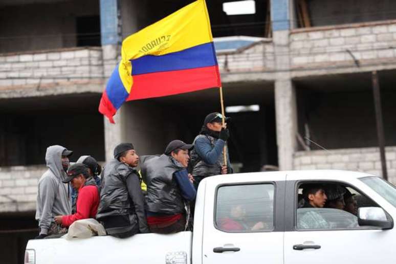 Protesto contra medidas econômicas do governo equatoriano em Quito