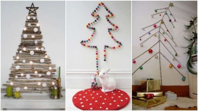 37. Árvore de Natal na parede com design criativo. Fonte: Pinterest