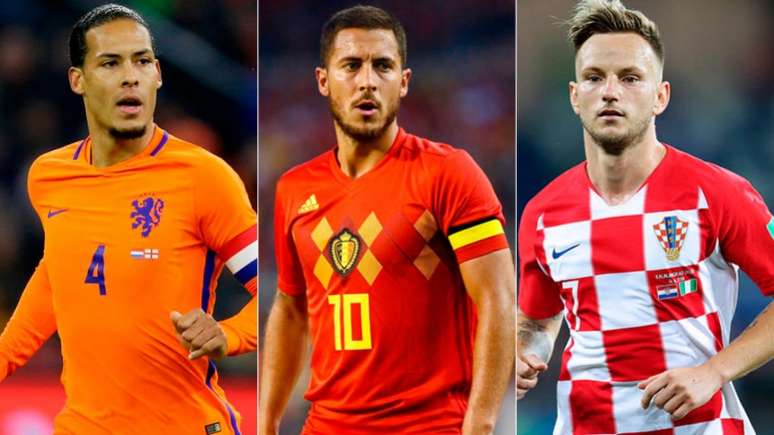 Van Dijk, Hazard e Rakitic são os principais jogadores de suas seleções (Foto: Divulgação)