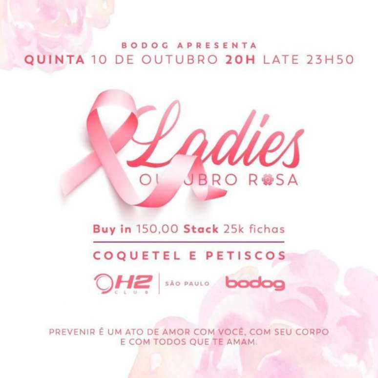 Torneio Ladies Bodog temático entra na luta pela prevenção do câncer feminino (Reprodução/Divulgação)