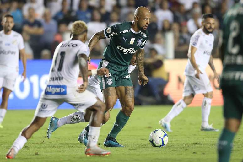 Felipe Melo, do Palmeiras, em partida contra o Santos