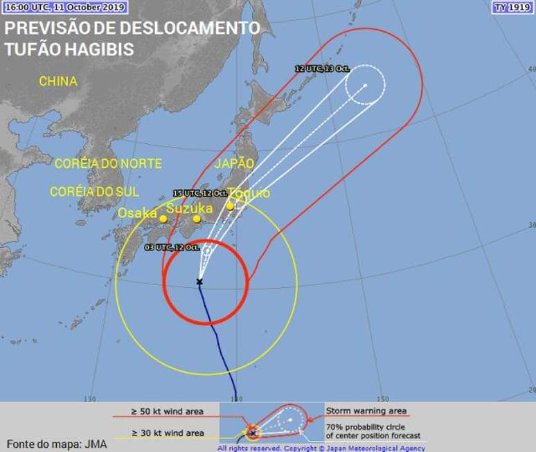 Fórmula 1: Tufão Hagibis afeta programação do GP do Japão