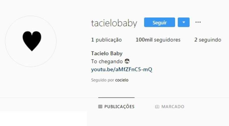 Instagram do futuro filho de Júlio Cocielo e Tata Estaniecki às 15h40 de sábado, 12 de outubro de 2019.