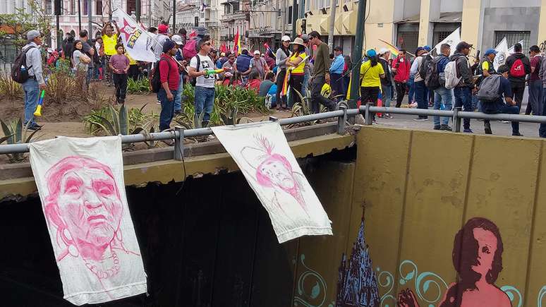 Nos protestos em Quito, os indígenas lembraram as mulheres que fizeram história dentro do movimento