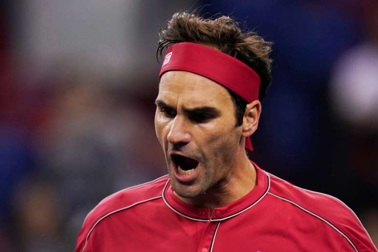 Roger Federer em partida do Masters de Xangai
08/10/2019
REUTERS/Aly Song