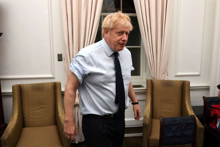 Premiê britânico, Boris Johnson, na residência oficial de Downing Street, em Londres
14/10/2019 Jeremy Selwyn/Pool via REUTERS 