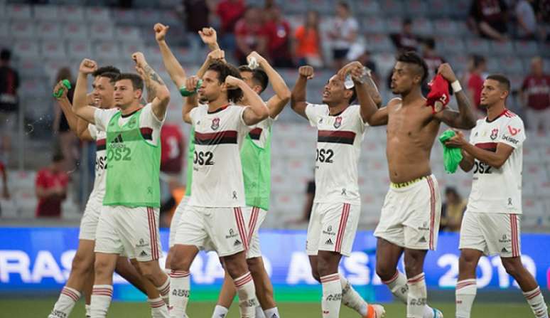 Flamengo venceu e ainda tirou onda: comemoração (e provocação) à la Gabigol (Foto: Alexandre Vidal / Flamengo)