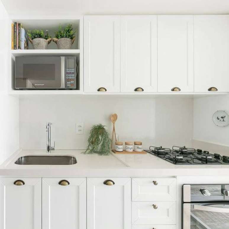 6. Armário de cozinha escandinava modulada pequena par cozinha linda – Por: Instagram