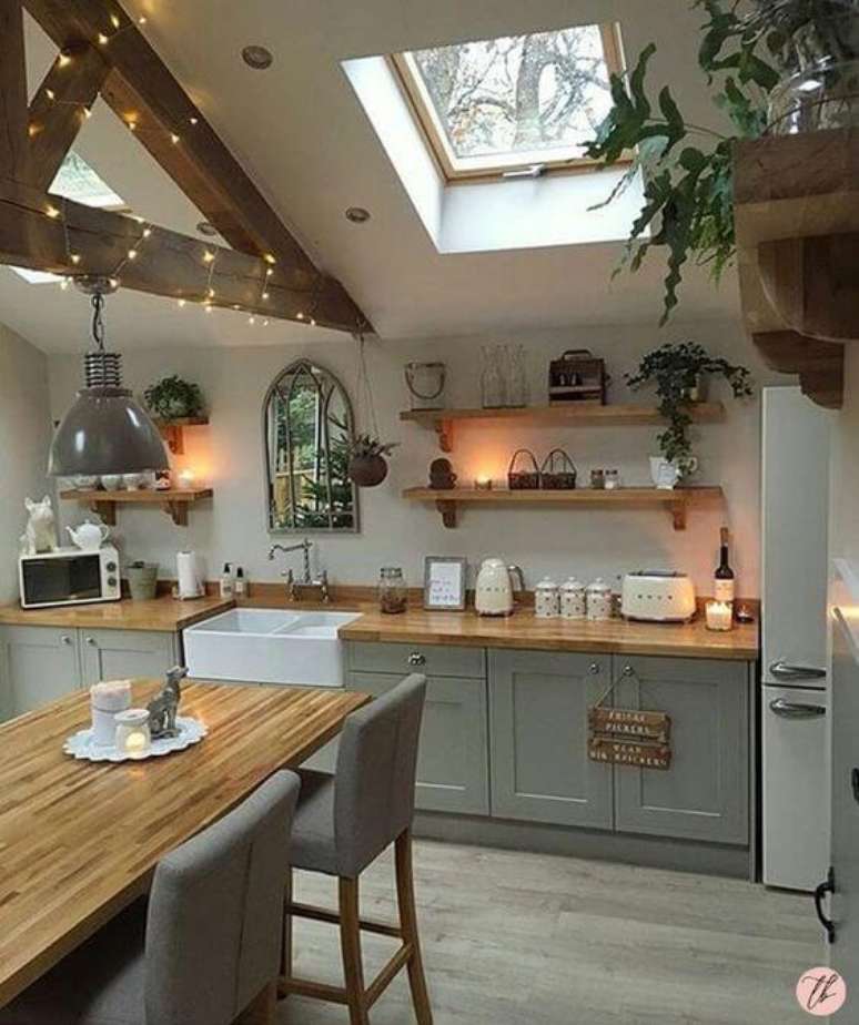 12. Cozinha escandinava cinza iluminada &ndash; Por: Tabata Bueno Blog