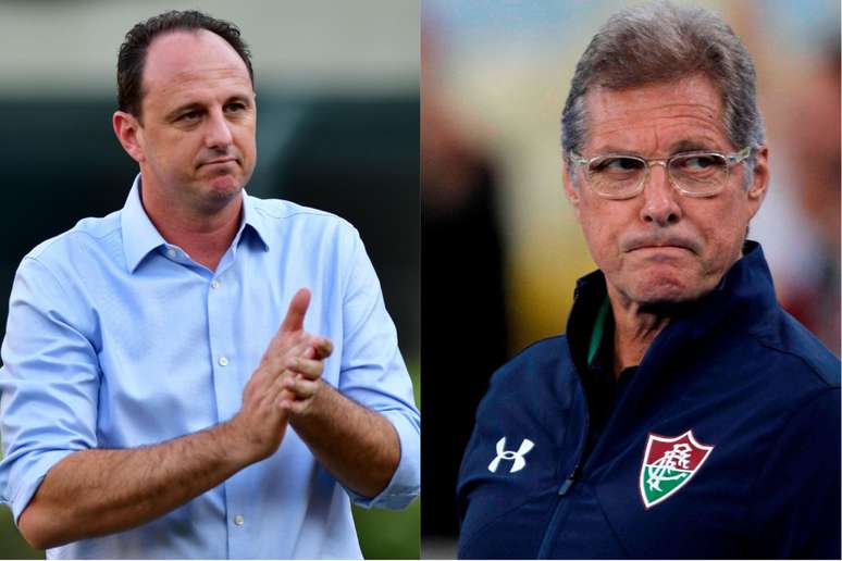 Rogério Ceni, atual técnico do Fortaleza, e Oswaldo de Oliveira, hoje sem clube