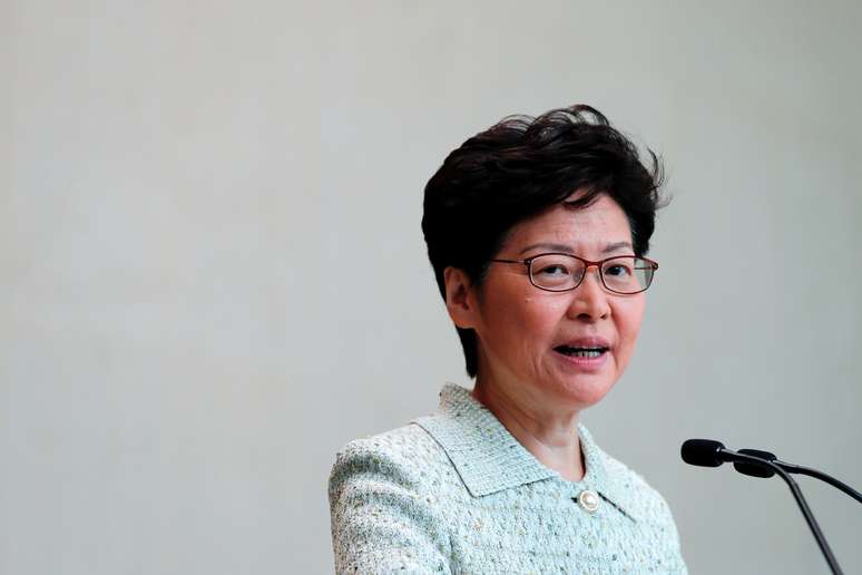 Chefe executiva de Hong Kong, Carrie Lam. 15/10/2019. REUTERS/Tyrone Siu 
