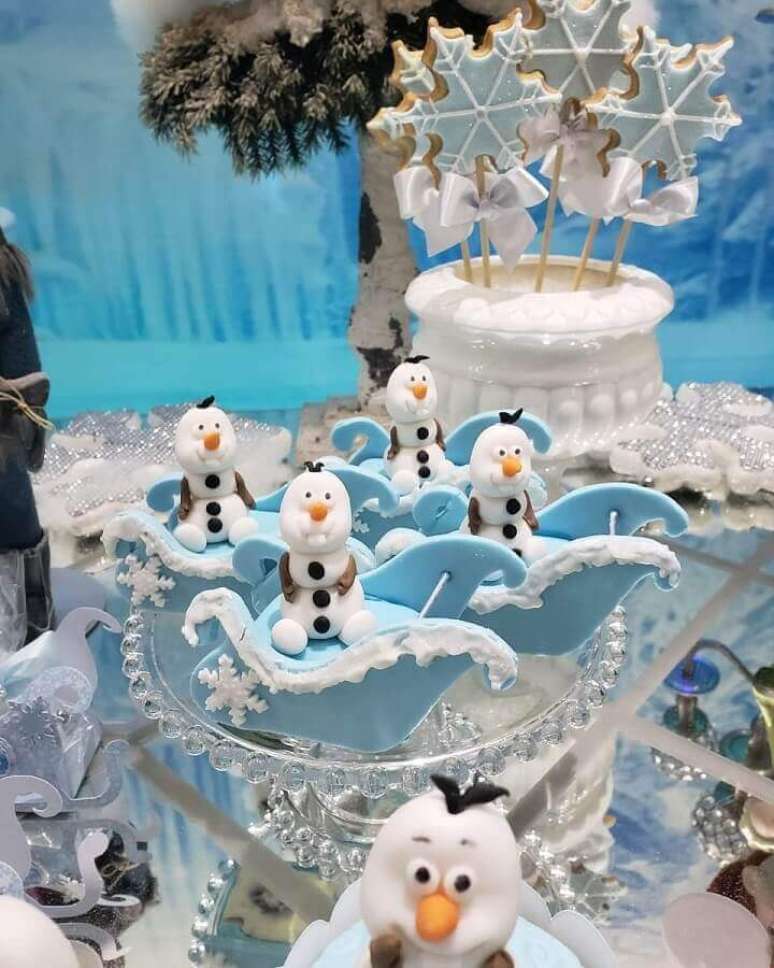 47. Invista em detalhes delicados para a decoração de festa infantil da Frozen – Foto: Naty e Cia