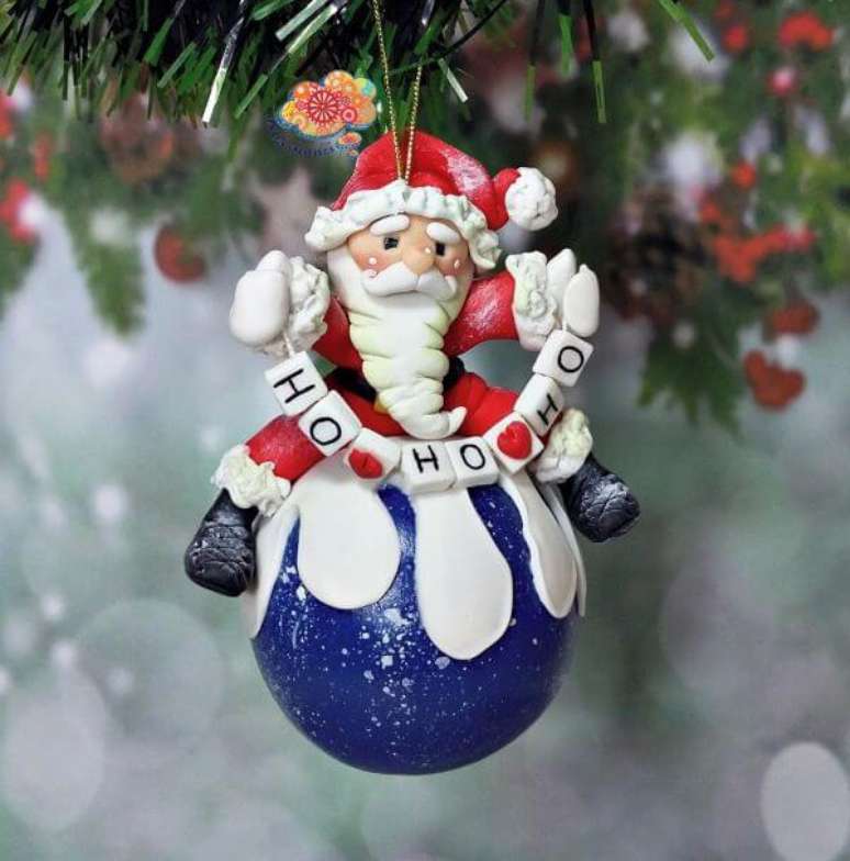 Enfeite Natalino De Pendurar Ho Ho Ho Papai Noel Decorativo em