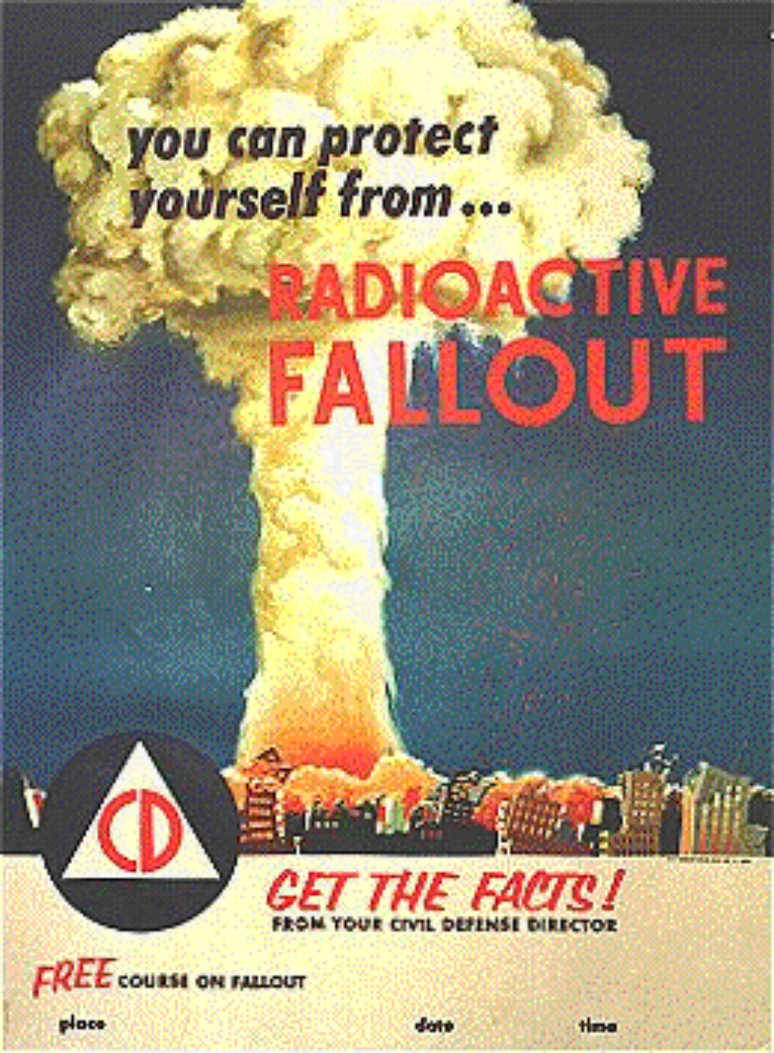 Alerta contra a radioatividade.