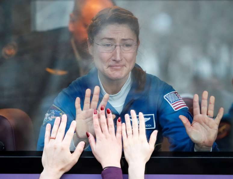 Austronauta norte-americana Christina Koch, membro da Esta&ccedil;&atilde;o Espacial Internacional. 14/3/2019.  REUTERS/Shamil Zhumatov 