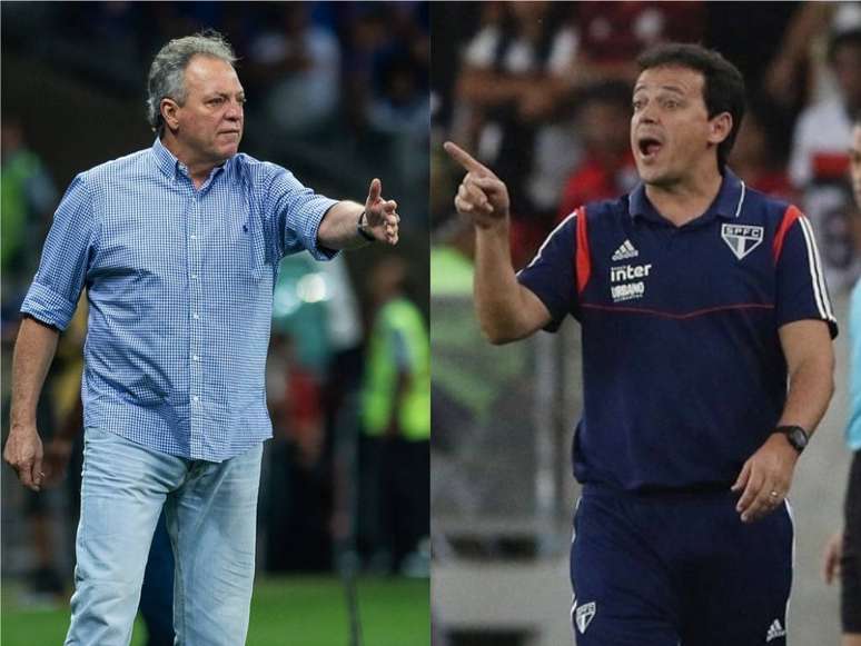 Abel Braga e Fernando Diniz se enfrentaram cinco vezes (Fotos: Bruno Haddad/Cruzeiro e Rubens Chiri/SPFC)