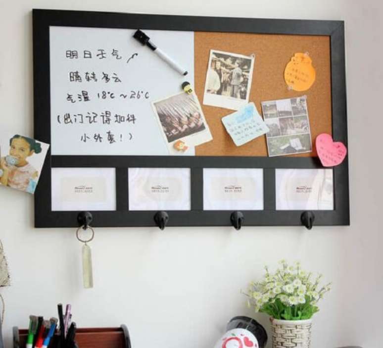 19. Alguns modelos de quadro de corti&ccedil;a recebem um acabamento diferenciado para encaixe de fotos. Fonte: Pinterest