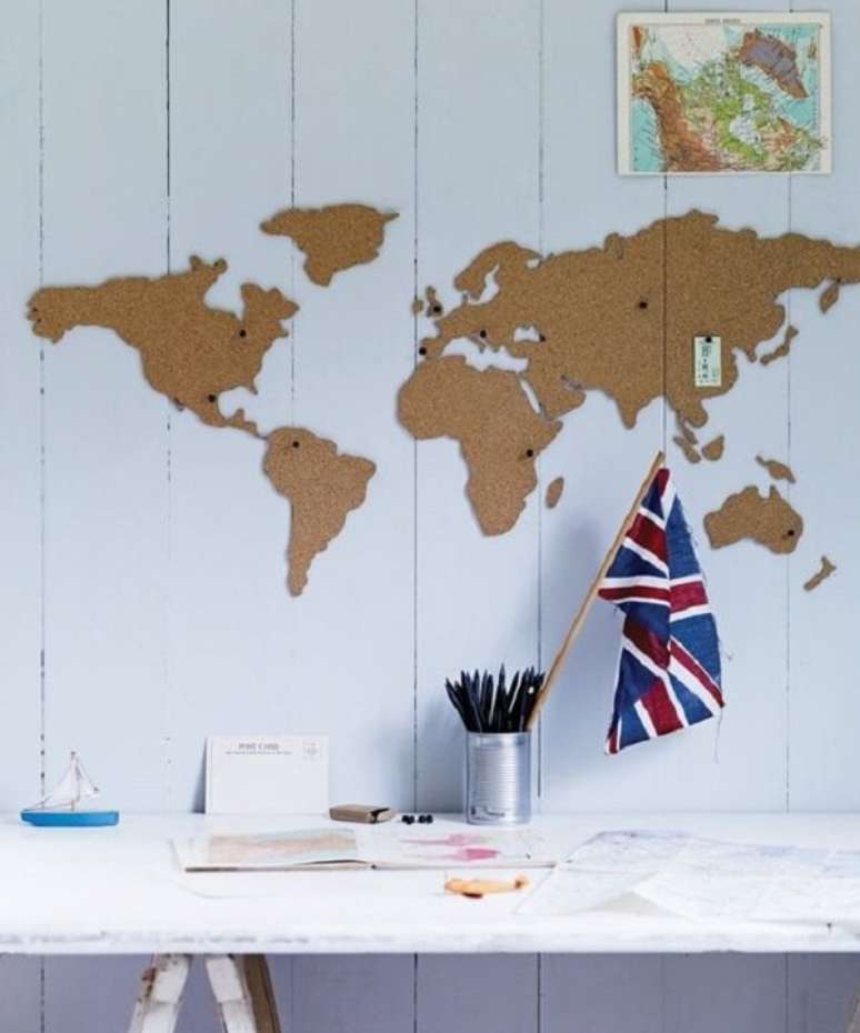 29. A corti&ccedil;a foi recortada em forma de Mapa Mundi. Fonte: Blog Mara