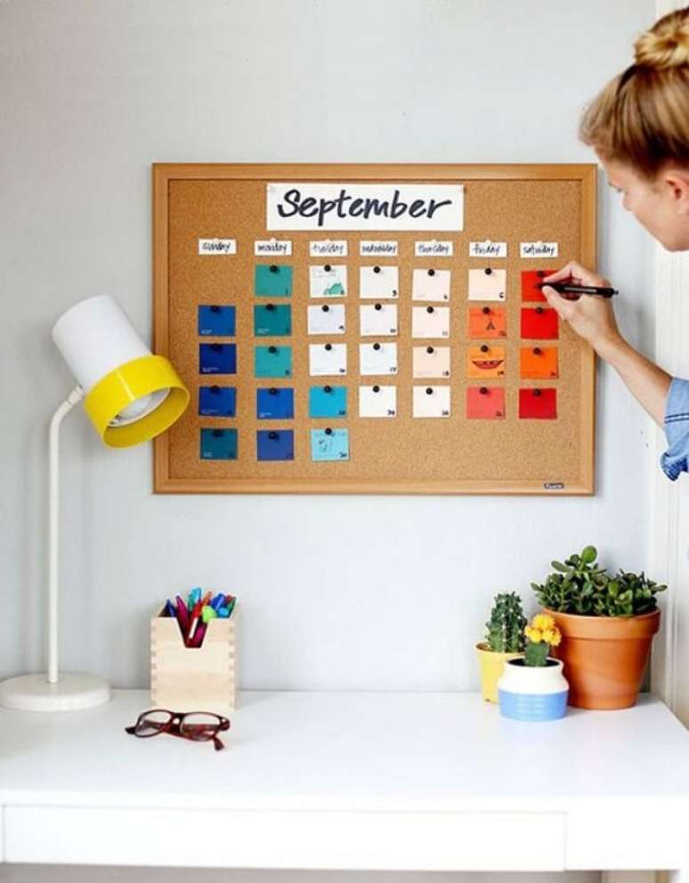 6. O quadro de corti&ccedil;a auxilia na organiza&ccedil;&atilde;o das tarefas. Fonte: Pinterest