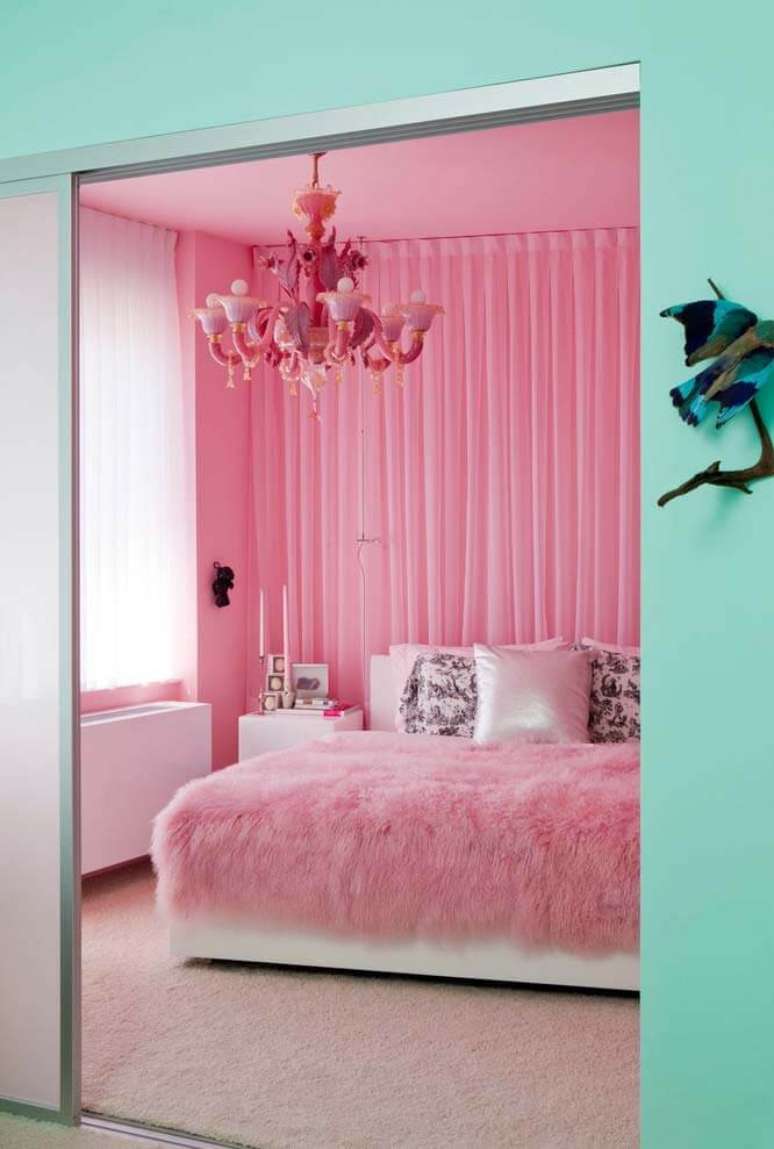 41. Quarto azul e rosa alegre &ndash; Por: Decor F&aacute;cil