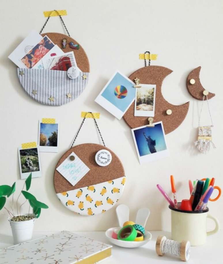 61. Use e abuse da criatividade para criar um lindo quadro de corti&ccedil;a. Fonte: Joia de Casa