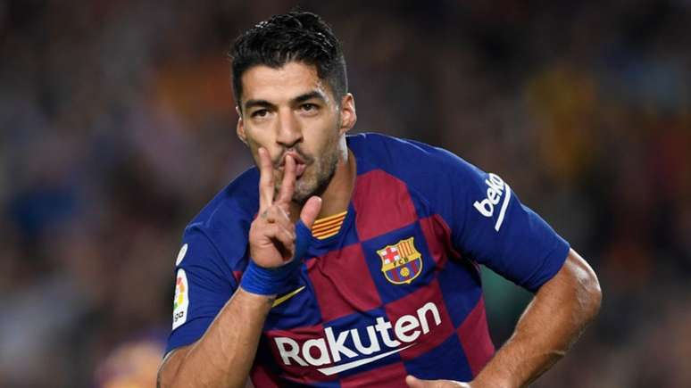 Suárez vai formar o trio de ataque com Messi eGriezmann(AFP)