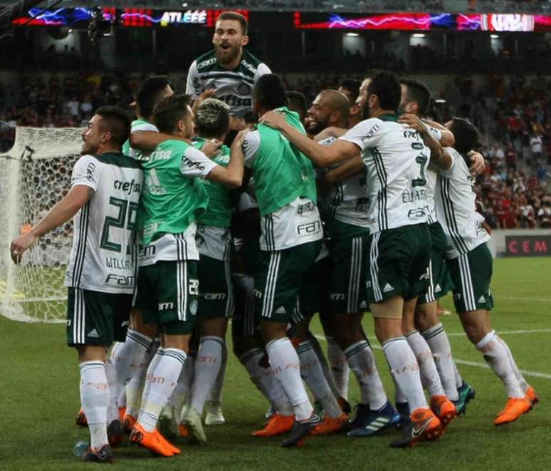 Verdão ganhou na Arena da Baixada em 2016 e 2018 e terminou Brasileiro com título (Agência Palmeiras/Divulgação)