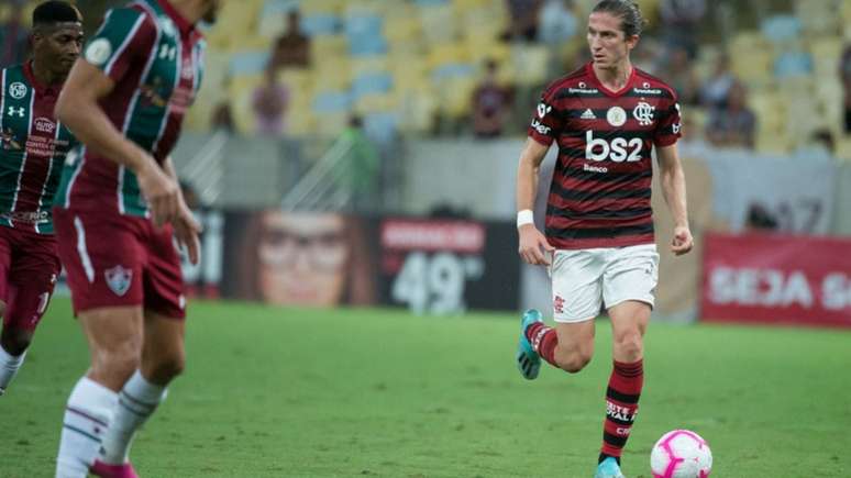 Filipe Luís em ação contra o Fluminense (Alexandre Vidal / Flamengo)