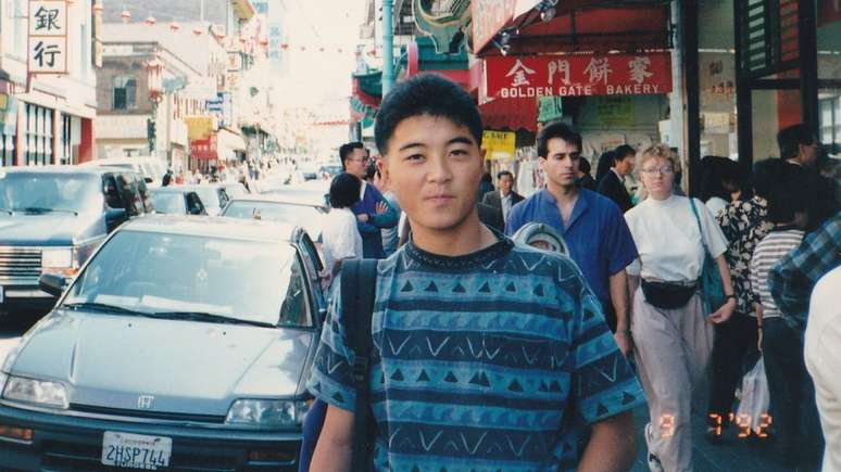 Yoshihiro Hattori em foto durante uma viagem a San Francisco em 1992; ele era um intercambista japonês que passava um ano nos EUA