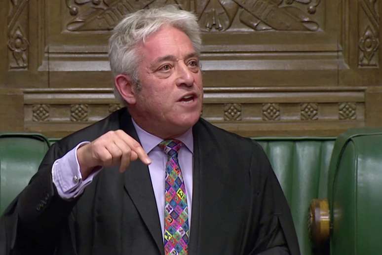 Presidente da Câmara dos Comuns do Reino Unido, John Bercow, durante sessão da Casa em Londres
21/10/2019 Parliament TV via REUTERS 