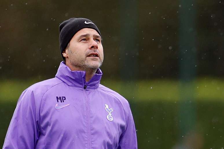 Pochettino durante treino em Londres 21/10/2019 REUTERS/ Action Images/John Sibley