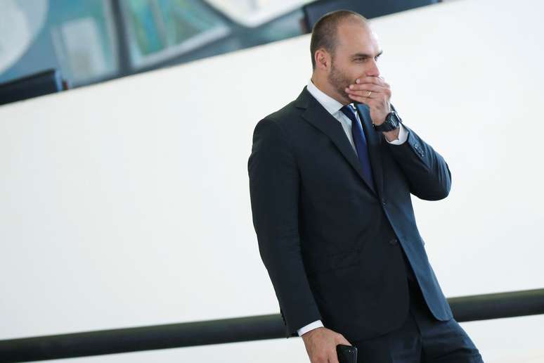 Deputado Eduardo Bolsonaro chega ao  Palácio do Planalto 3/10/2019 REUTERS/Adriano Machado