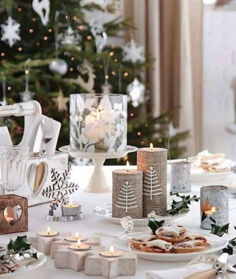 99. Detalhes da mesa de natal com velas &ndash; Por: Table Covers Depot
