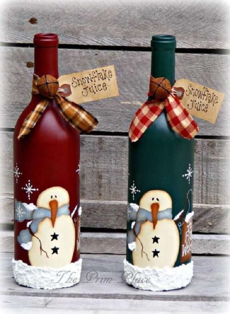 77. Modelos de garrafas decoradas natalinas divertidas – Foto: The Prim Place