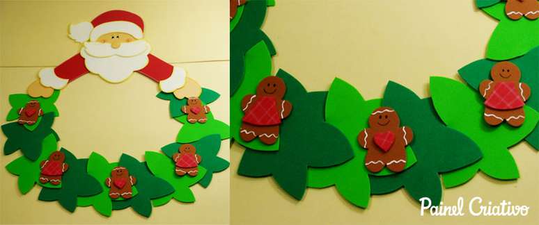 13. Seguindo o nosso passo a passo de como fazer decoração de natal em EVA, você vai ter um enfeite como esse. Foto: Painel Criativo