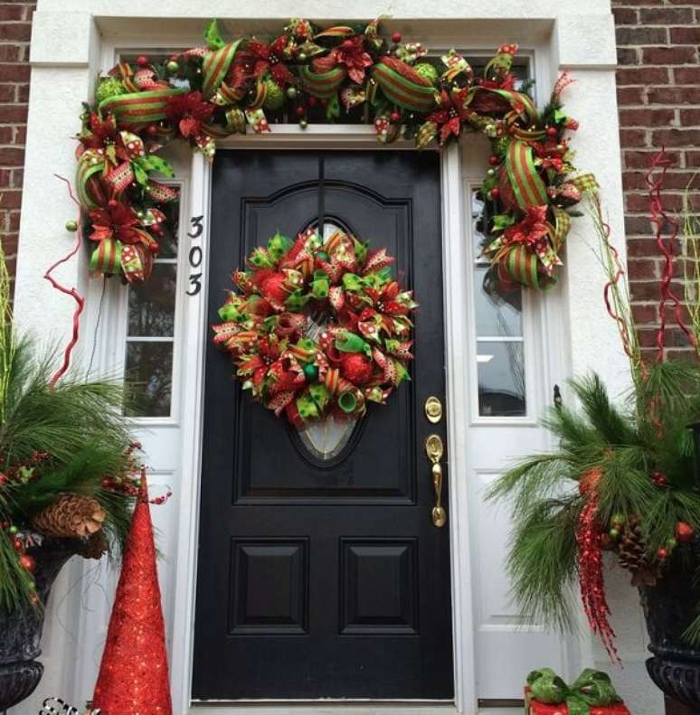 Enfeite de Natal Para Porta: +72 Modelos Criativos Para Decorar Enfeite de Natal Para Porta: +72 Modelos Criativos Para Decorar